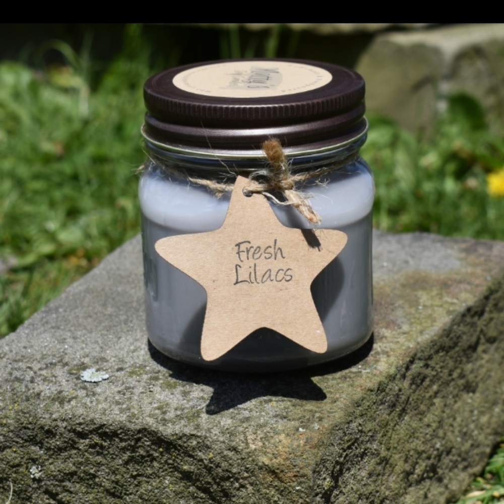 Hand poured Fresh Lilac 16oz. Soy Candle